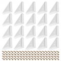 Uxcell 20pcs Angle Corner Brackets 66mm X Cold Rolled Steel Braces Joining Support With Screws For Desk Bed Edge White