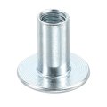 M8 T-nuts 50pcs Carbon Steel Tee Nut Round Base Weld Nuts 20mm Height Through Hole Flange Insert Female Thread Plate Silver 