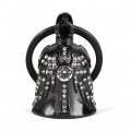Motorcycle Guardian Bell Cross Angel Wings Gremlin With Zircon Diamond Stainless Steel Biker Riding Accessory And Keychain Gift 