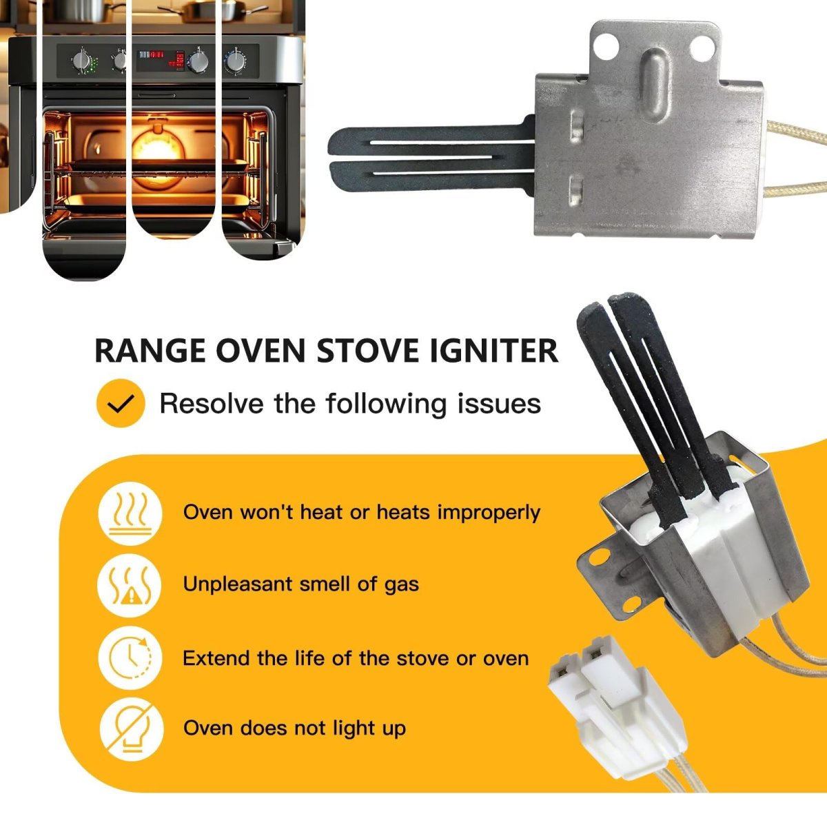 Mee61841401 Gas Range Oven Igniter For Lg Replacement Lrg3095st Lrg3061st Lsg4513st Replaces Mee61841403 Mee63084901