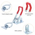 Uxcell 4pcs Toggle Latch Clamp 7 Inch Iron Adjustable 661lbs Holding Capacity Pull For Box Case Gate Cabinet