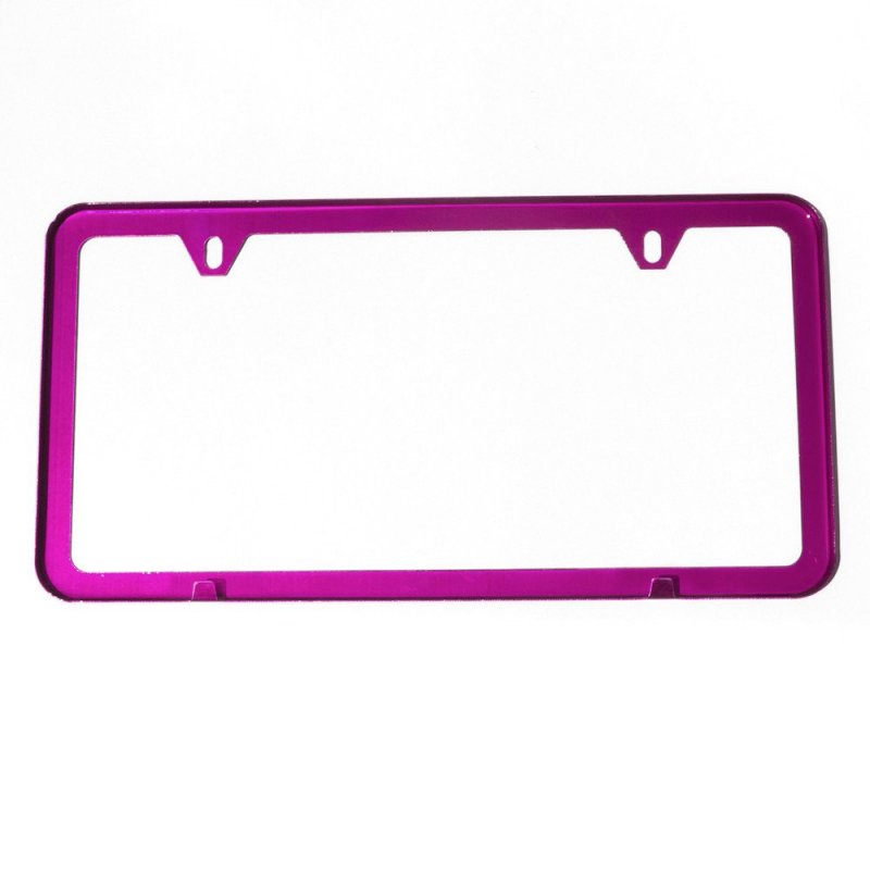 Uframe Set Of 2 License Plate Frames Holders Hot Pink Finished Powder Coated Slim Style Screw Holes A