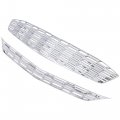 Kuafu 2pcs Front Grille Trim Compatible With 2016-2018 Chevy Chevrolet Malibu Overlay Grill Covers Inserts Plastic Silver