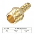 Uxcell Brass Hose Barb Fitting Straight 5 16 Inch X Npt 3 8 Male Thread Pipe Connector For Water Air Fuel Tube 2pcs