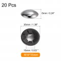 Uxcell 20pcs 65mn Steel Push On Nut Caps 0 63 Inch Axle Fastener For Hand Trucks Lawn Wagons And Rolling Bins M16 X 35mm