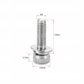 Uxcell M3 X 12mm Stainless Steel Hex Socket Head Cap Screws Bolts Combine With Spring Washer And Plain Washers 10pcs
