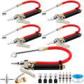 Tallew 4 Set 10-120 Psi Heavy Duty Tire Inflator Gauge With Air Chuck Pressure Way Valve Cores Nozzle Compressor Attachments 