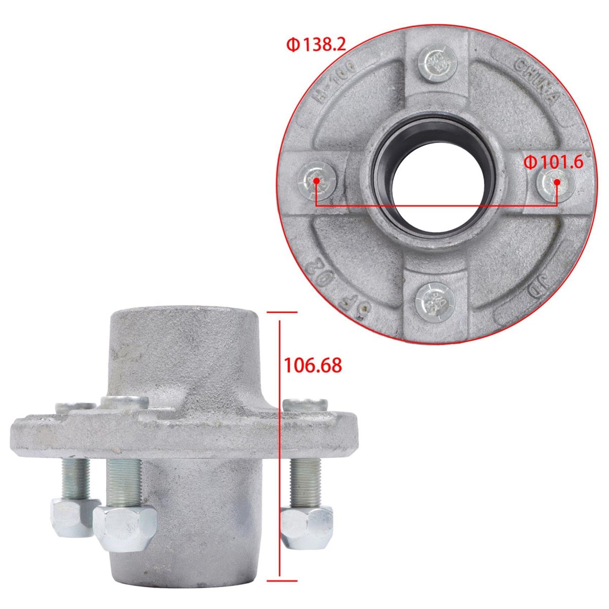 4 On Inch Galvanized Trailer Hub Bearing Kit Suitable For 2000lbs Capacity And 1 Spindle