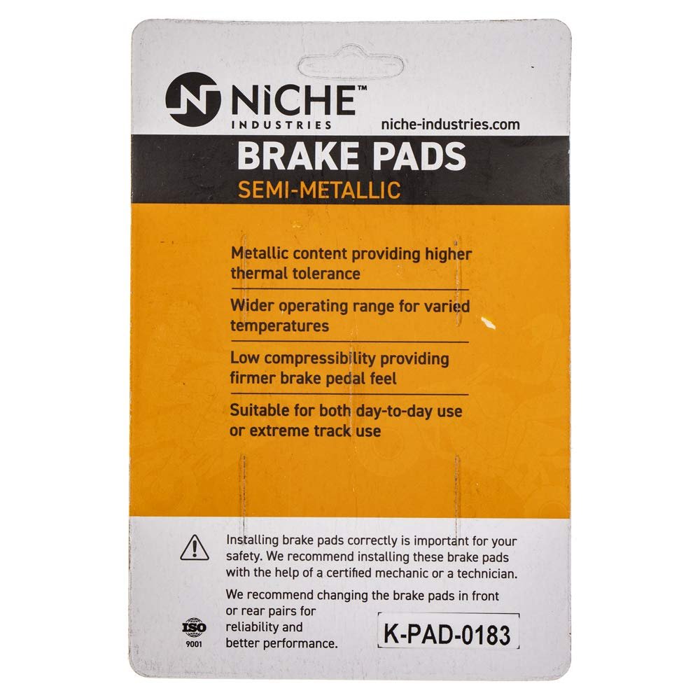 Niche Rear Brake Pad Set For Harley-davidson 44209-87d Semi-metallic 4 Pack