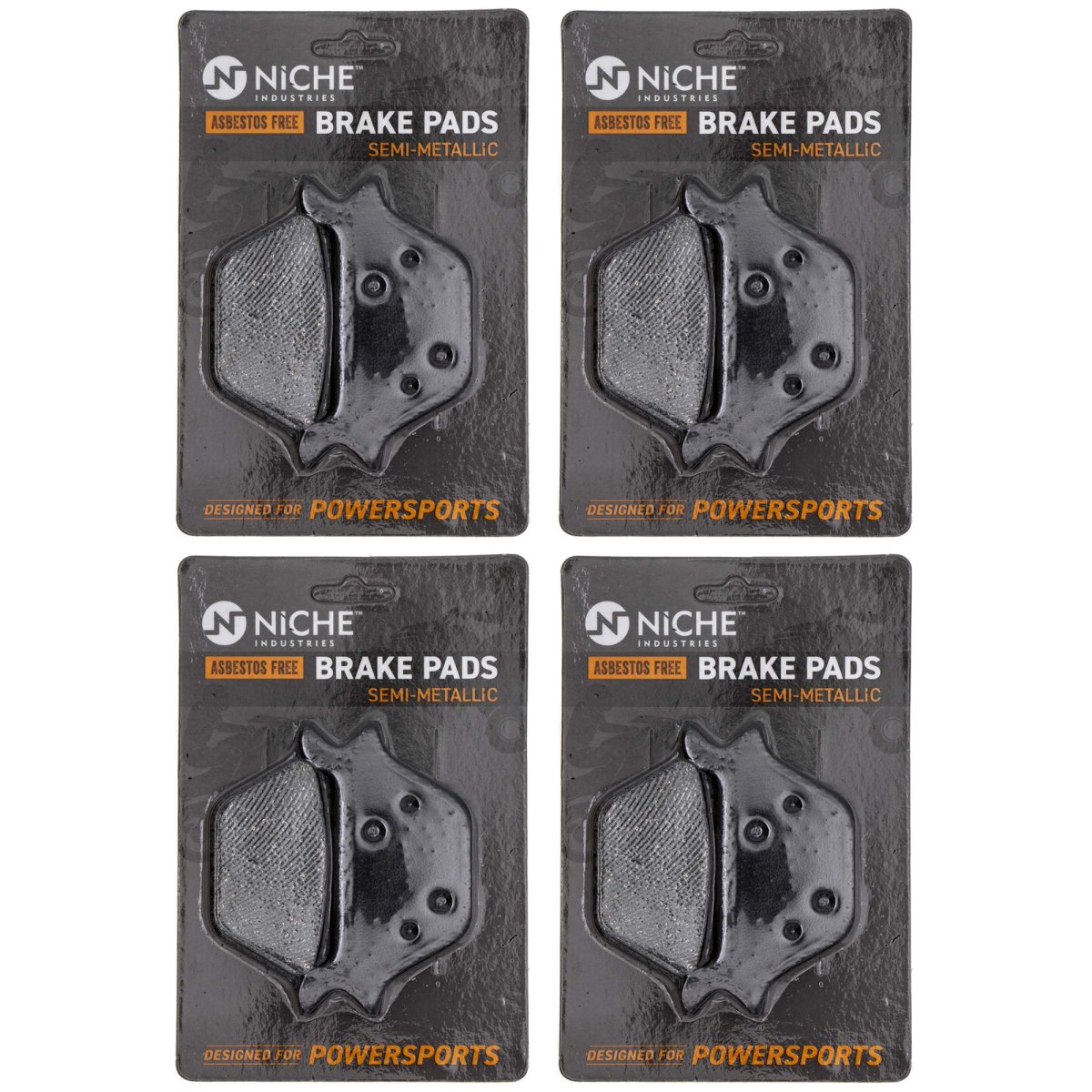 Niche Rear Brake Pad Set For Harley-davidson 44209-87d Semi-metallic 4 Pack