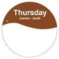 Daymark Safety Systems Movemark It110108 Day Of The Week Trilingual Removable Label Thursday 3 Circle Brown Roll 500 