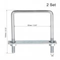 Uxcell Square U-bolts 3-1 2 90mm Inner Width Carbon Steel M8 With Nuts Frame Plate Round Washers Set