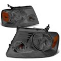 Auto Dynasty Compatible With Ford F150 Pair Of Smoke Lens Amber Corner Headlight Black Led 3rd Brake Light