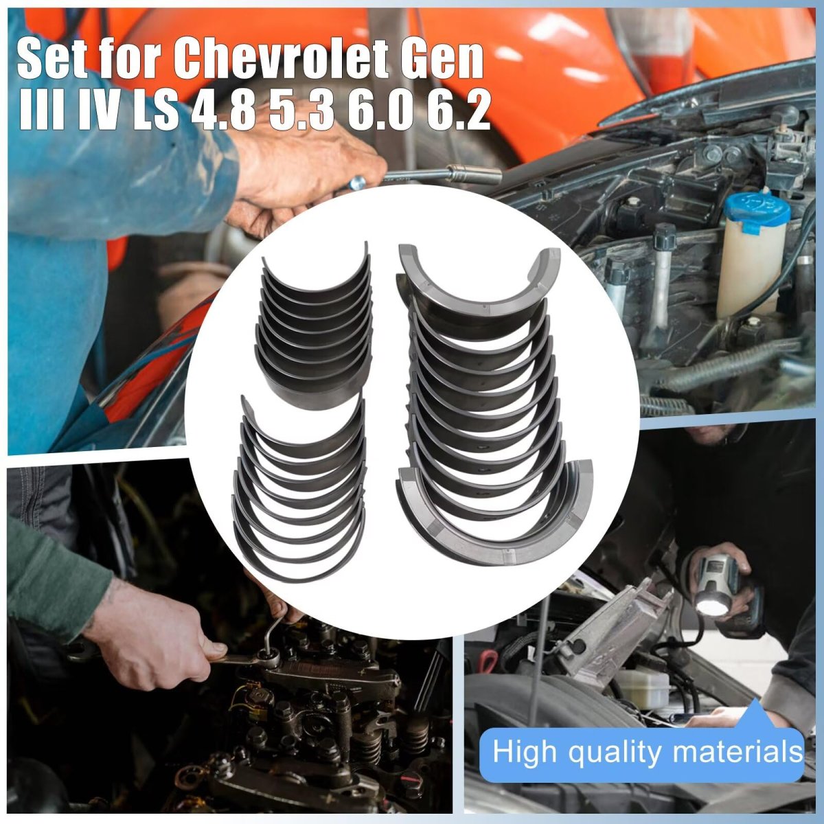 Crank Main Connecting Rod Bearings Set Replace Bc409j Bb253j Mb2199 Cb663 7298ma Ms2199p Mb5293si Fits For 2017 Chevrolet