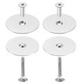 16 Set Door Hole Cover Plate 2-5 8 Diameter Round Deadbolt Metal Knob Handle Filler With Connecting Screws Silver 
