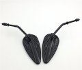 Xkh- Motorcycle No Logo Black Aluminum Teardrop Mirror Compatible With Superglide Fat Bob Fxef 74ci 80ci B01bg1mfpo