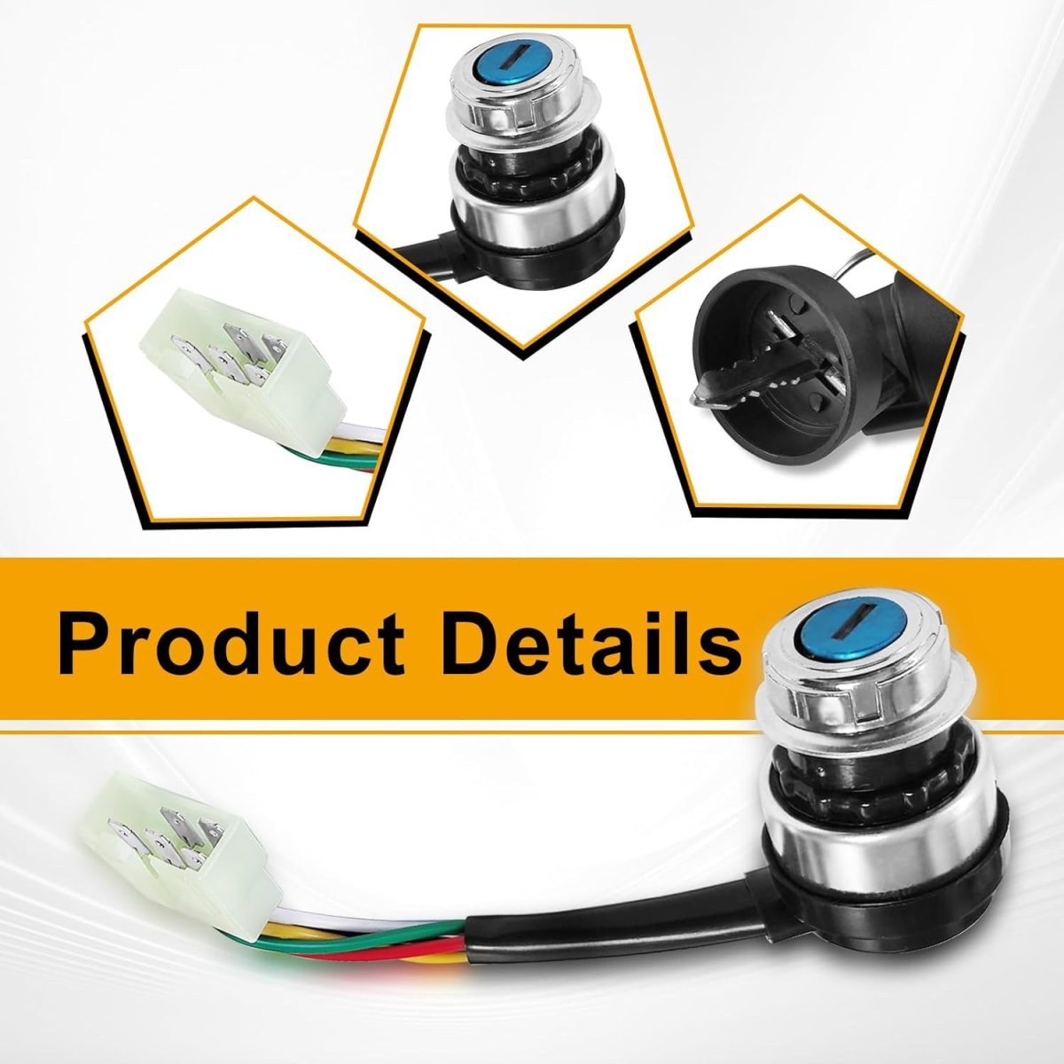 5 Wire Ignition Key Switch For 110cc 125cc 150cc 250cc Chinese Atv Utv Quad Go Kart Dune Buggy