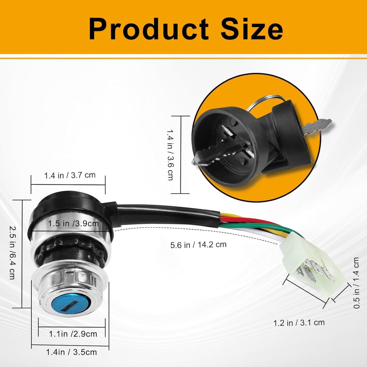 5 Wire Ignition Key Switch For 110cc 125cc 150cc 250cc Chinese Atv Utv Quad Go Kart Dune Buggy