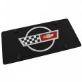 Eurosport Daytona Logo On Carbon Stainless Steel License Plate For Chevy Corvette C4 Black 