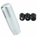 Abfer Gear Lever Knob Car Short Shifter Handle Metal Shift Stick Replace Fit Most Automatic Manual Transmission Vehicle Silver 