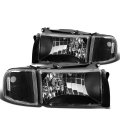 Auto Dynasty Compatible With Dodge Ram Br Be Pair Of Black Housing Clear Corner Headlight Smoke Lens Led 3rd Brake Light