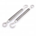 M10 10mm Thread Adjustable Stainless Steel Eye Hook Turnbuckle 2 Pcs 
