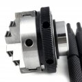Mini 3 Jaw Lathe Chuck K01-50 Woodworking Handscrew Rod Self Centering Tool Air Chuck With Pressure Gauge 