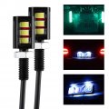 Aramox Pair Of License Plate Light 12v 3led Universal Car Motorcycle Number Screw Bolt Lamp White Led