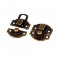 Uxcell Wood Box Case 22mmx20mmx4mm Latch Hasp Lock Hook Hinge Bronze Tone 20pcs