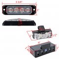 4pcs White-amber 4-led Ip68 Sync Strobe Lights 8pcs 4x White Amber 2-led Warning Emergency Grill Flashing Lamps For Car Truck