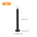 Uxcell 1 4 X 2 Phillips Pan Head Self-tapping Screw 25pcs 304 Stainless Steel Round Wood Full Thread Black