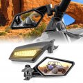 Weisen Utv Rear View Side Mirror With Turn Signal Led Light For 1 5 -2 Roll Bar Cage Polaris Rzr Can Am Maverick X3 Honda 