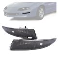 Hecasa Turn Signal Lights For 1993-2002 Chevrolet Chevy Camaro Driver Passenger Front Parking Lamps Clear Lens Black Housing 