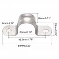 Uxcell 20mm 0 8 Rigid Pipe Strap 2 Holes 304 Stainless Steel Tension Tube Clip Clamp 10pcs