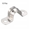 Uxcell 20mm 0 8 Rigid Pipe Strap 2 Holes 304 Stainless Steel Tension Tube Clip Clamp 10pcs