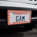 Sassy Pretty Proper Poodle Parade Pattern License Plate Tag Frame