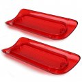 Ecotric 2pcs New Red Third Brake Light Lens Cover Compatible With 1994-2004 Chevy S10 Gmc Sonoma High Mount Stop Lamp For Crew