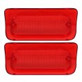 Ecotric 2pcs New Red Third Brake Light Lens Cover Compatible With 1994-2004 Chevy S10 Gmc Sonoma High Mount Stop Lamp For Crew