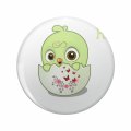 Cute Chick Double Sided Stainless Steel Keychain With 3d Resin Design Round 1 25 In Accessory For Keys Backpack And Handbag 