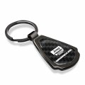 Ipick Image Compatible With Jeep Wrangler Real Black Carbon Fiber Gunmetal Metal Teardrop Key Chain