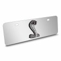 Ipick Image Made For Ford Mustang Cobra 3d Logo 12 X 4 25 European Look Chrome Half-size Stainless Steel License Plate