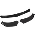 Universal Front Bumper Lip Splitter Diffuser 3 Piece Set Sharp Edge Gloss Black Polypropylene For Cars 