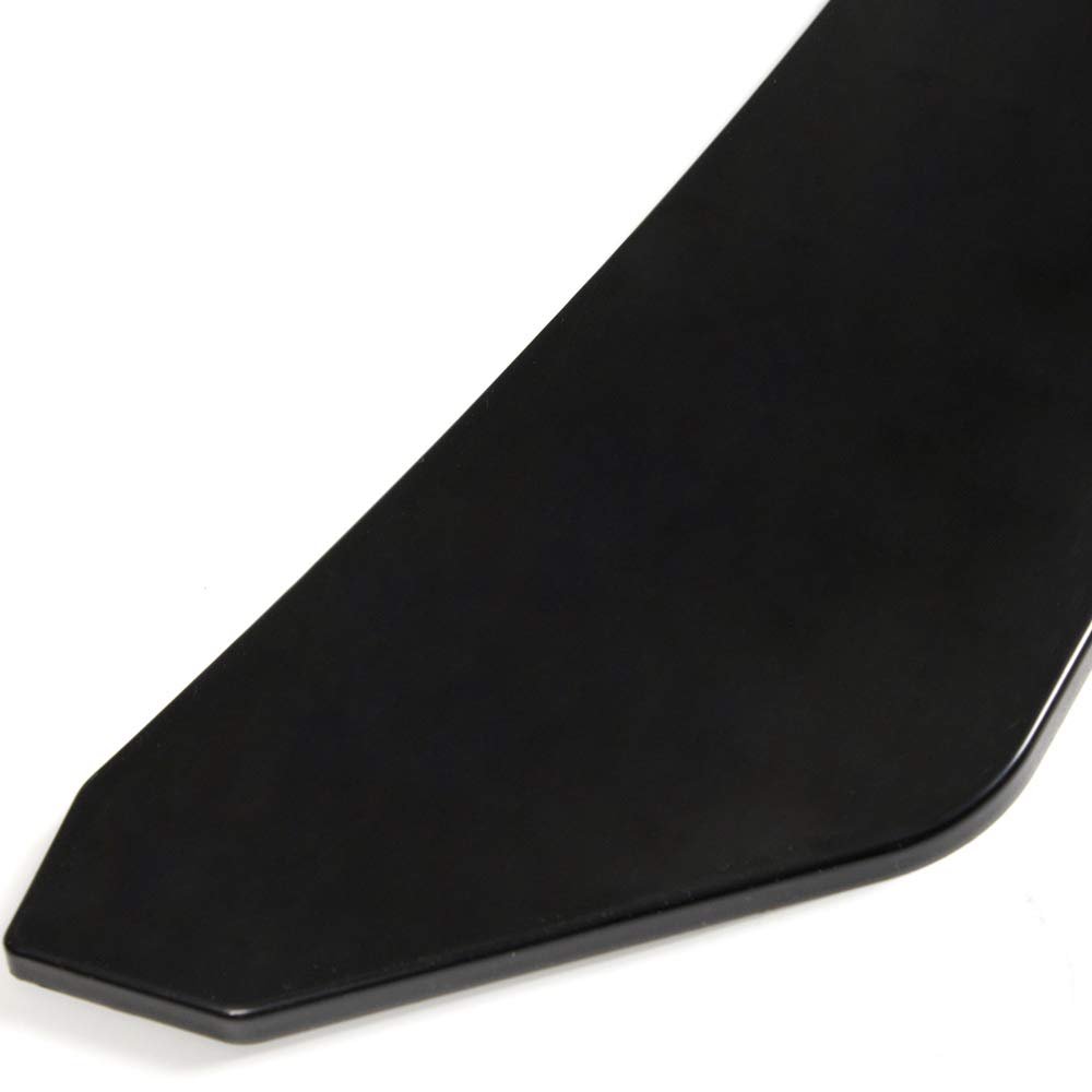 Universal Front Bumper Lip Splitter Diffuser 3 Piece Set Sharp Edge Gloss Black Polypropylene For Cars