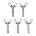 5pcs 1 4-20 X Wing Butterfly Screw Bolts 304 Stainless Steel Machine Fastener Thumb Hand Screws For Electronic Equipment Silver 