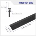 Uxcell 2pcs Door Brush Bottom Sweep H-shape Aluminum Alloy Base With 2-inch Pp For Home Industrial 35-inch L Black
