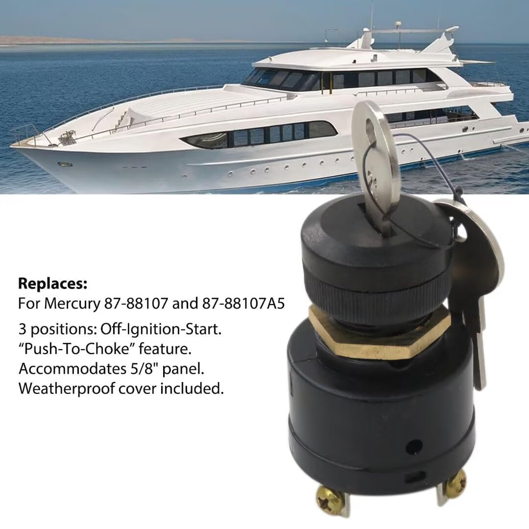 Push To Choke Marine Ignition Switch With Keys Replacement Kit Fit For Sierra Mer Cury Boat Mp41000 Mp52000 87-88107 87-88107a5