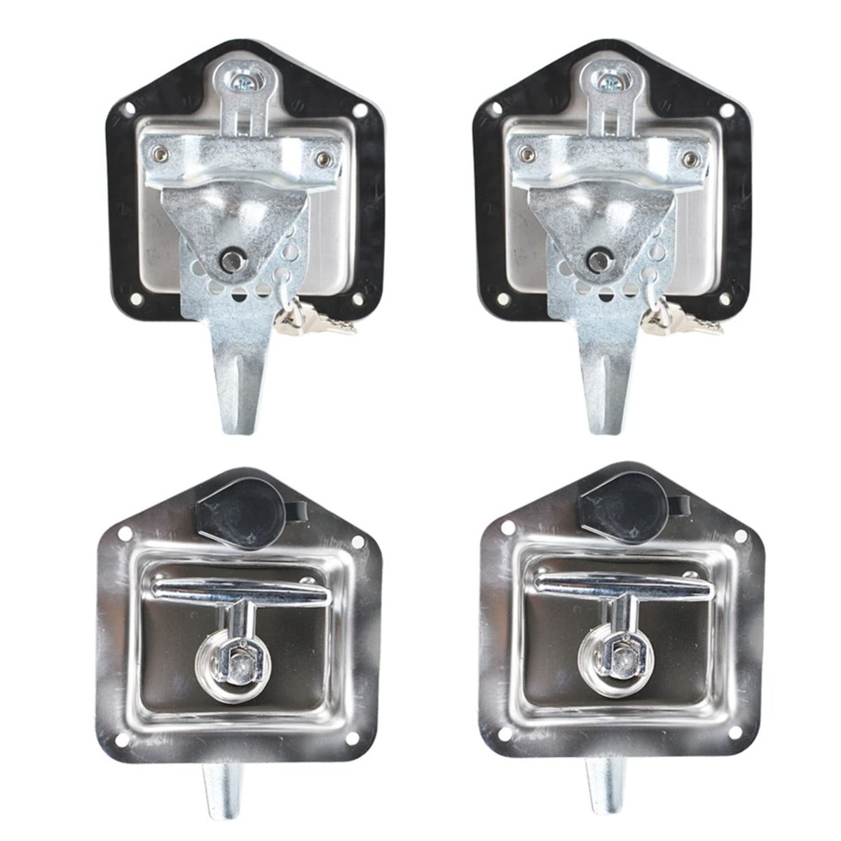 Trailer Door Latch T Handle Lock Stainless Steel Keys Replacement For Rv Camper Truck Bed Toolboxes 4 Pcs Chrome Finish 75in X