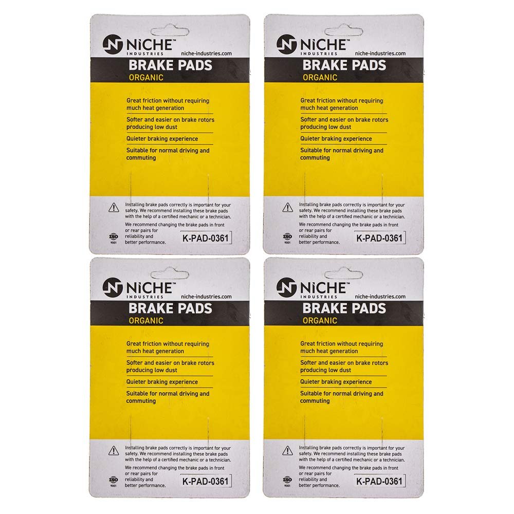 Niche Rear Brake Pad Set For Harley-davidson 83911-09b Organic 4 Pack