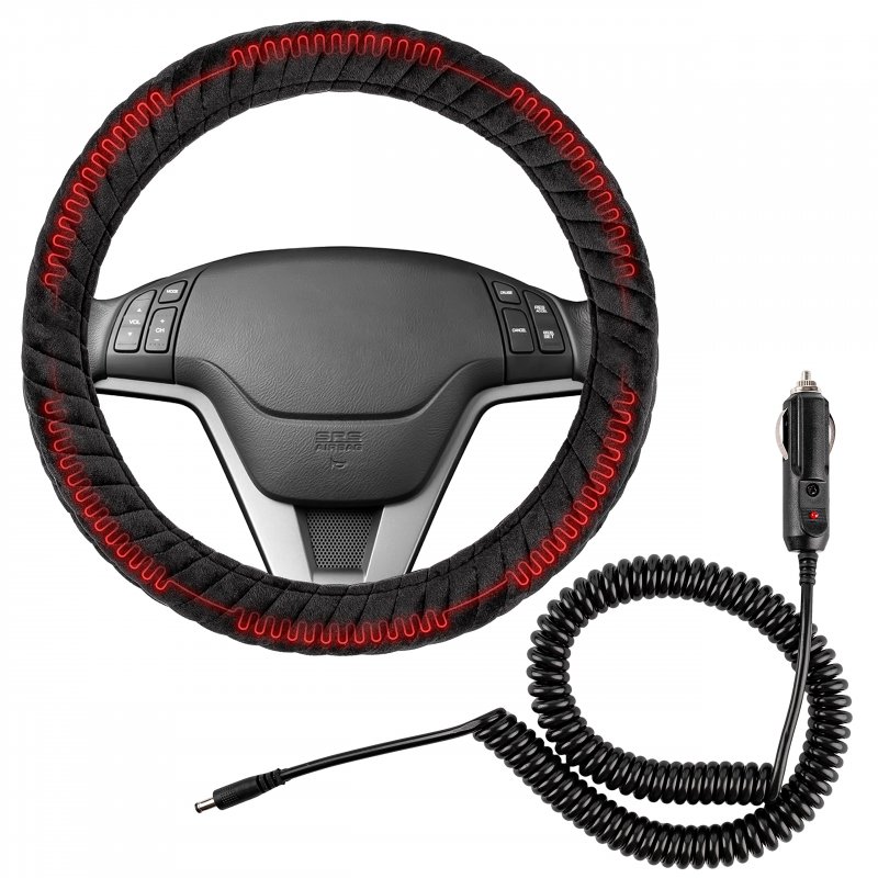 Zento Heated Steering Wheel Cover A Upgraded Auto Hand Warmer For Winter Comfortable Premium Quality Universal Fit 11-12 Inches