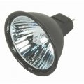 Satco S4180 50 Watt Mr16 Halogen Exn Black Miniature 2 Pin Round Base Flood 38 Degree 12 Volts Pack Of 